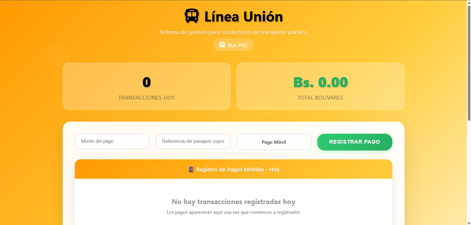 Aplicación de Control de Pagos para Transporte Público